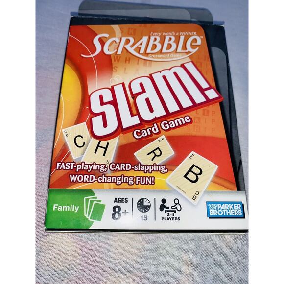 Scrabble Slam! Card Game Hasbro Parker Brothers 2008 Family New Sealed 55 Deck - Picture 2 of 6